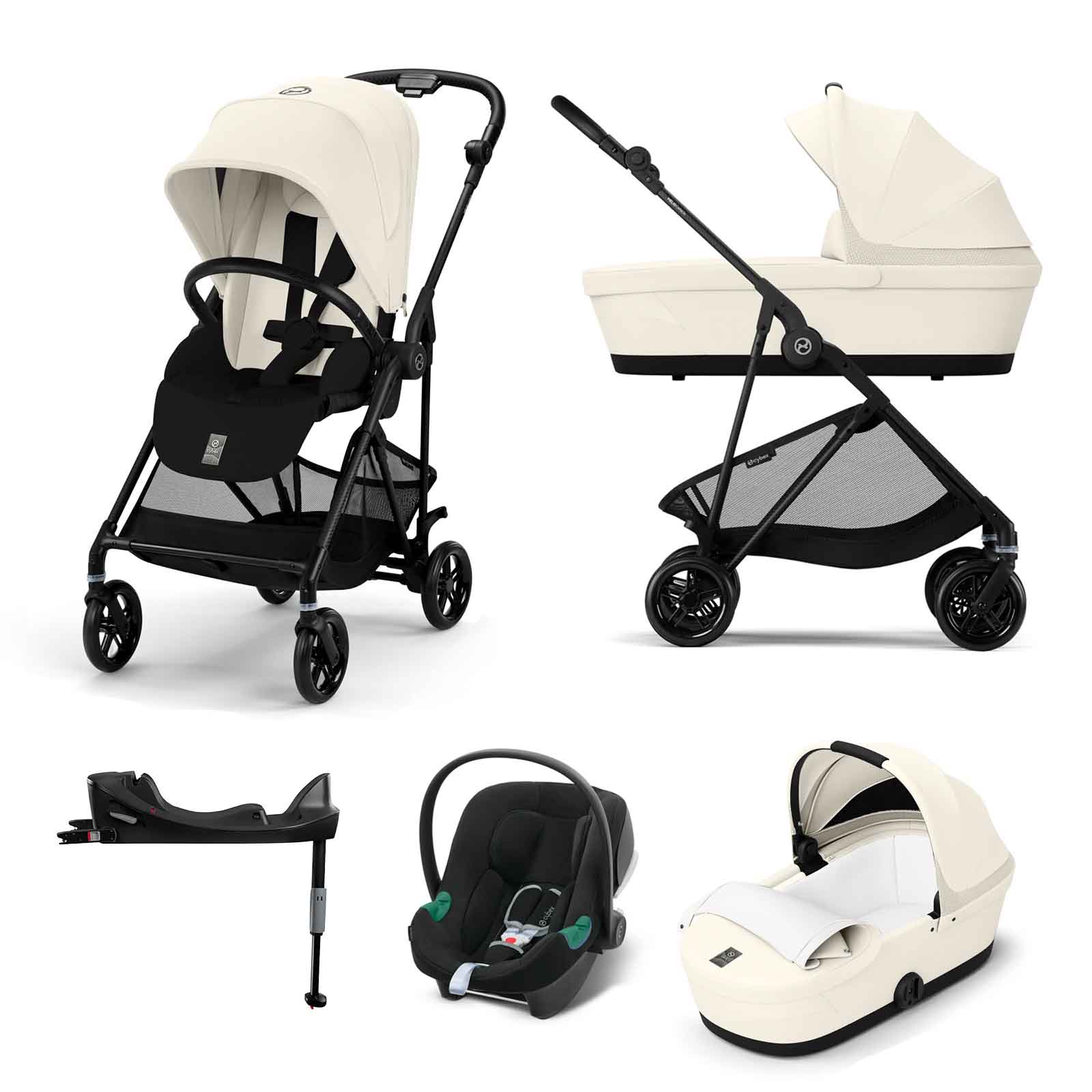 Melio Carbon 3 1 Travel System Aton B2 Car Seat & Base Canvas