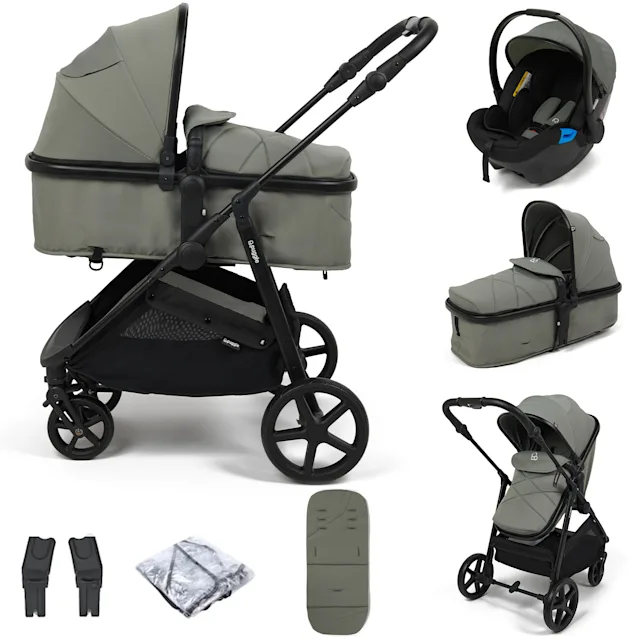 Puggle Monaco XT 2-in-1 Pushchair With Adjustable Handle Travel System - Seagrass 