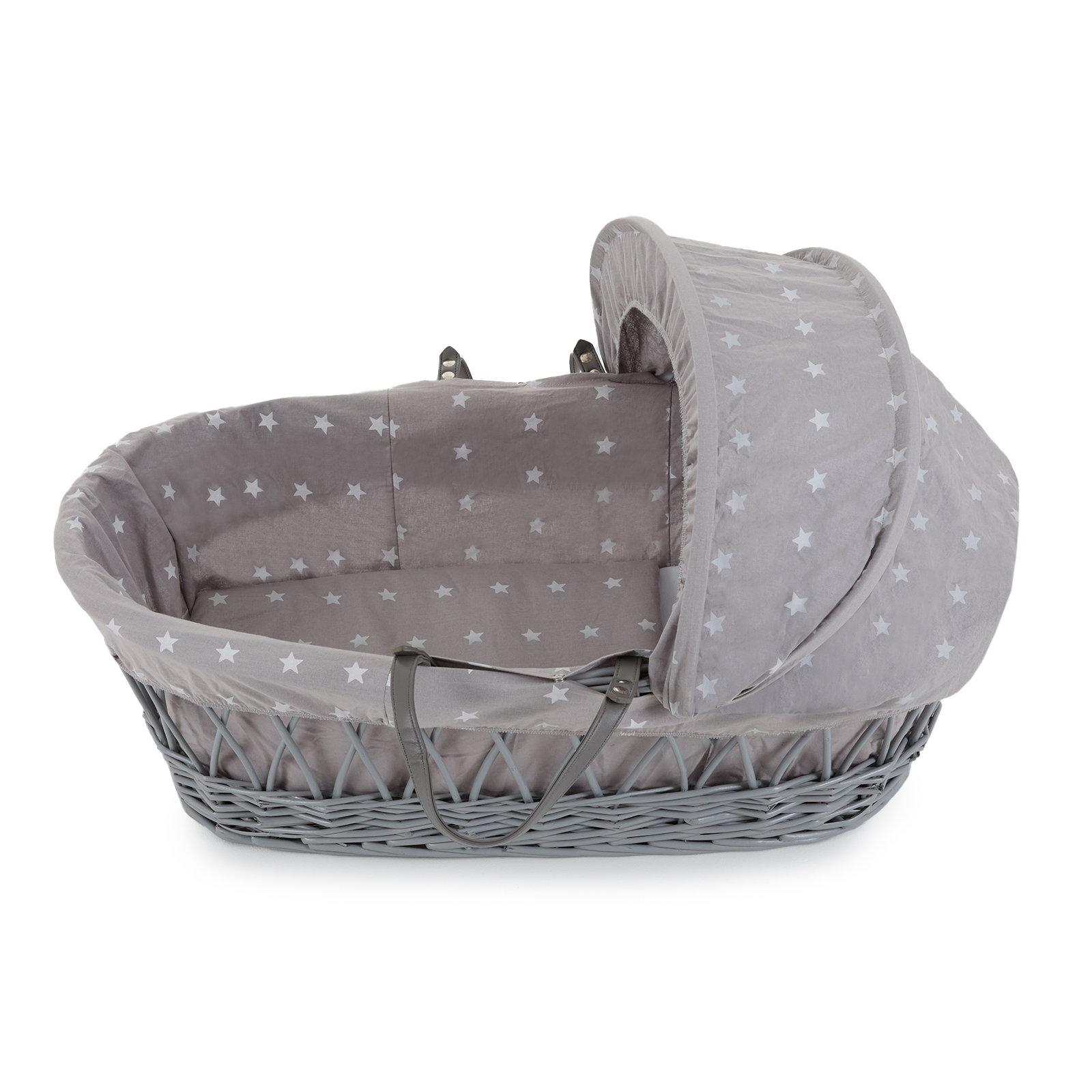 Sale star moses basket Clearance 4baby Deluxe Padded Grey Wicker Moses Basket Grey White Stars The Nursery Store