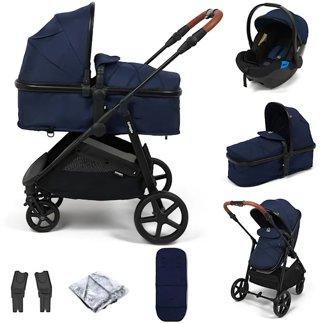 Puggle Monaco XT 2-in-1 Pushchair With Adjustable Handle Travel System - Navy