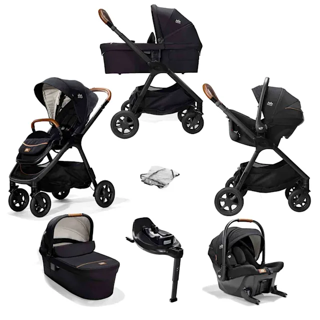 Joie Signature Finiti 4-in-1 Travel System with Ramble XL Carrycot, R129 Car Seat & ISOFIX I-Base - Eclipse
