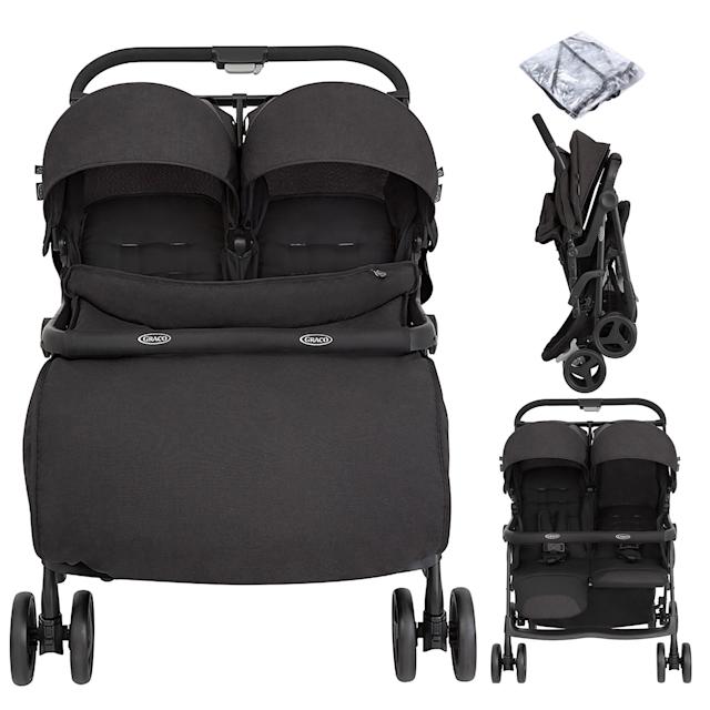 Graco Opia Twin Pushchair with Double Apron Rain Cover Night Sky The Nursery Store