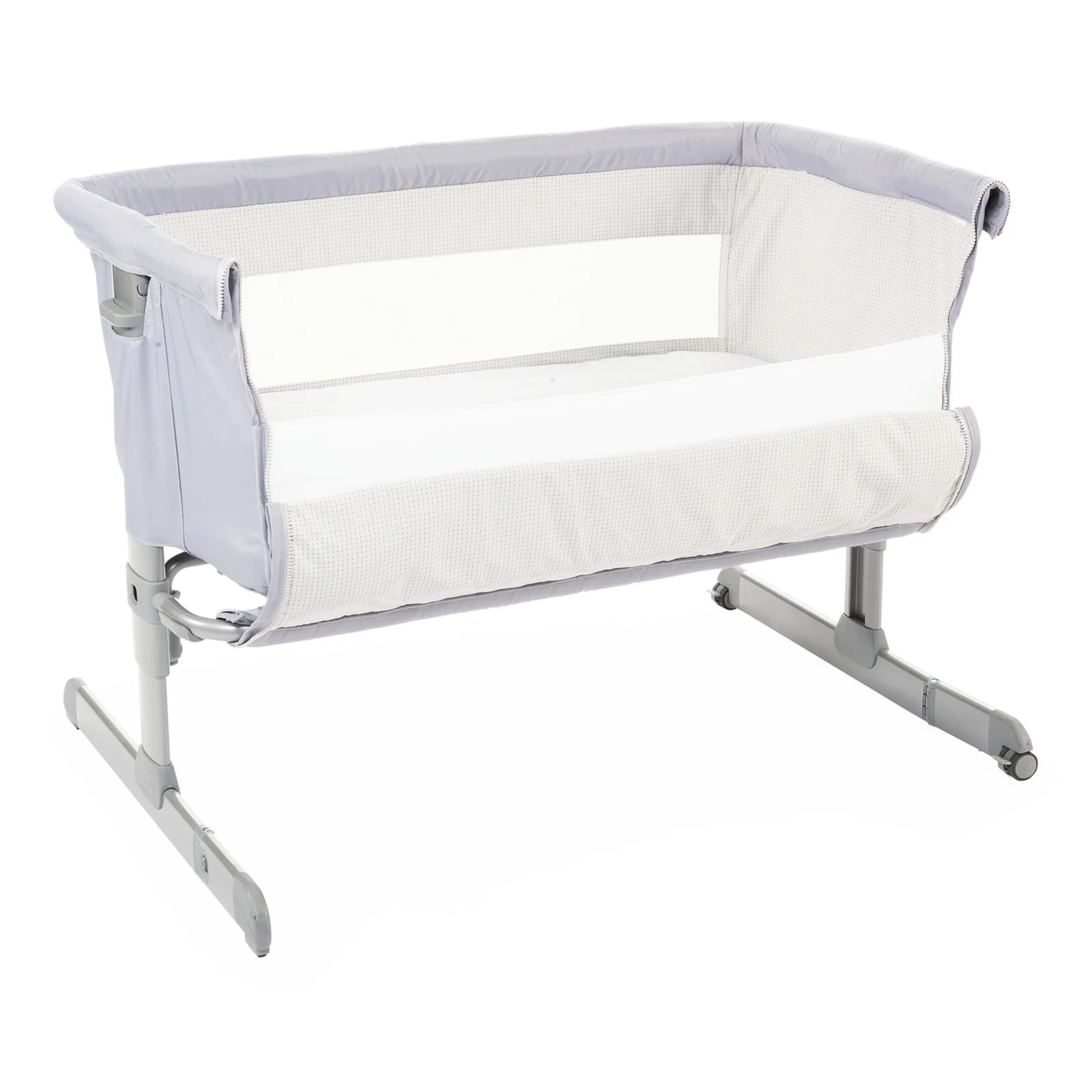 Chicco Next2Me 3 in 1 Co Sleeping Bedside Crib 2 White Fitted Sheets Grey The Nursery Store