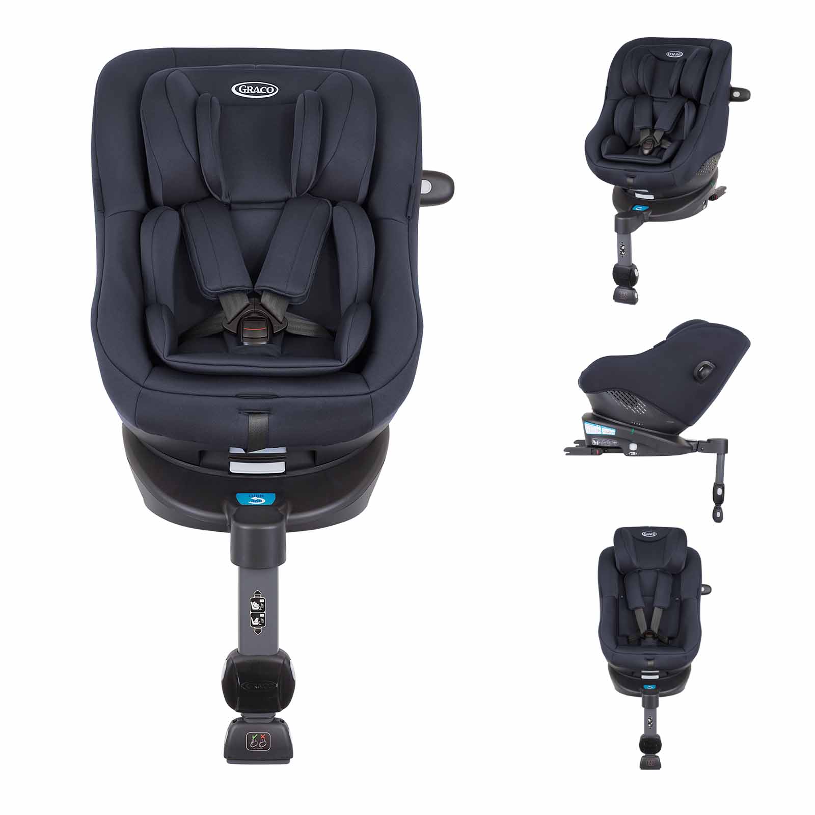 Graco Turn2me I-Size R129 360° Rotating Isofix Car Seat - Navy (0 - 4 Years)