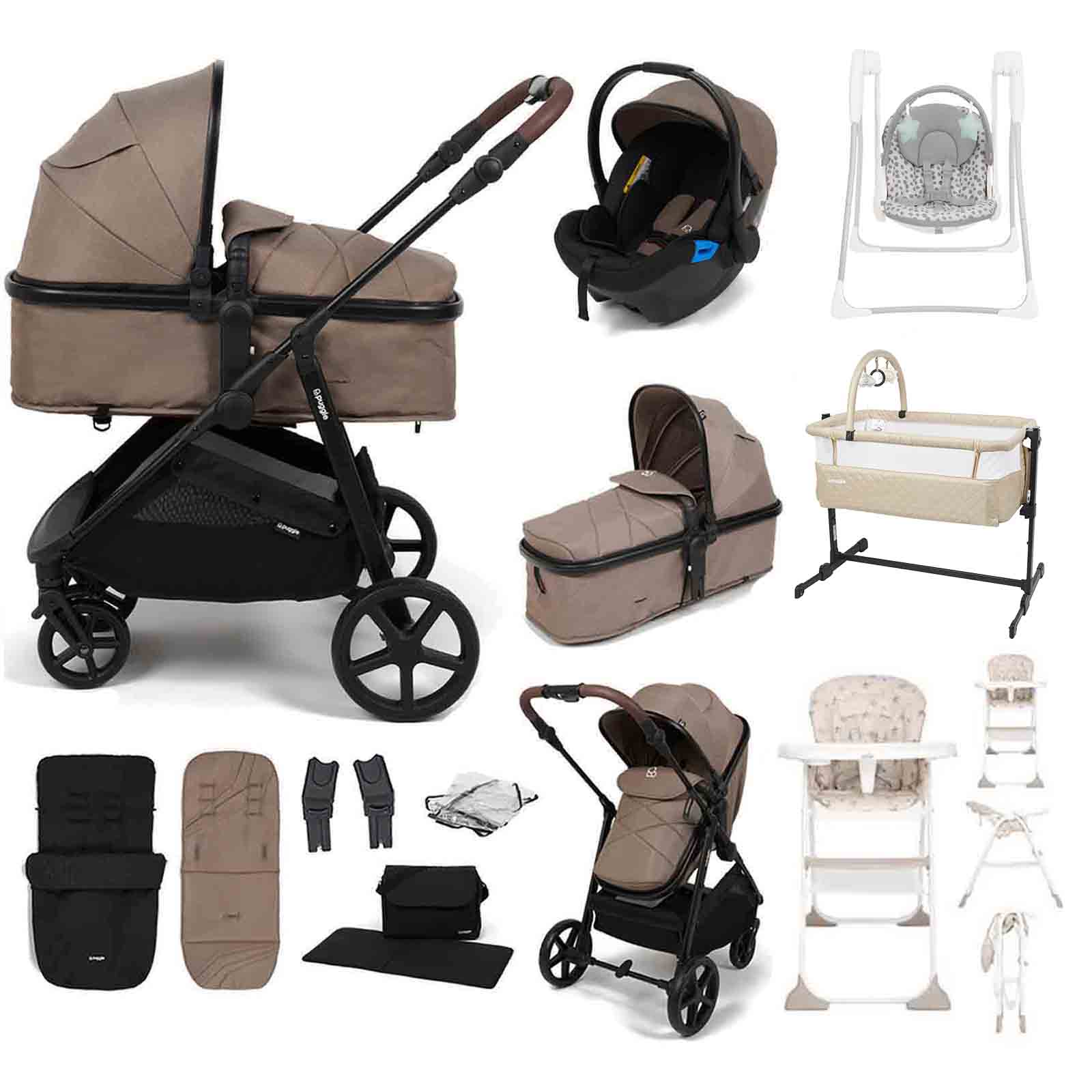 Monaco XT 2 1 Travel System Car Seat 12 Piece Bundle Truffle