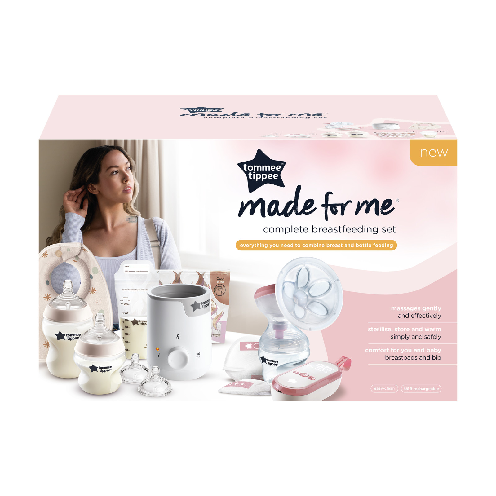 Tommee tippee pump and go breast milk fashion starter set