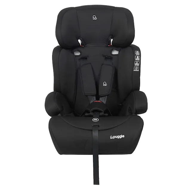Puggle Maxi Gro Comfort Group 1/2/3 Eco Car Seat - Storm Black (9 Months-12 Years)