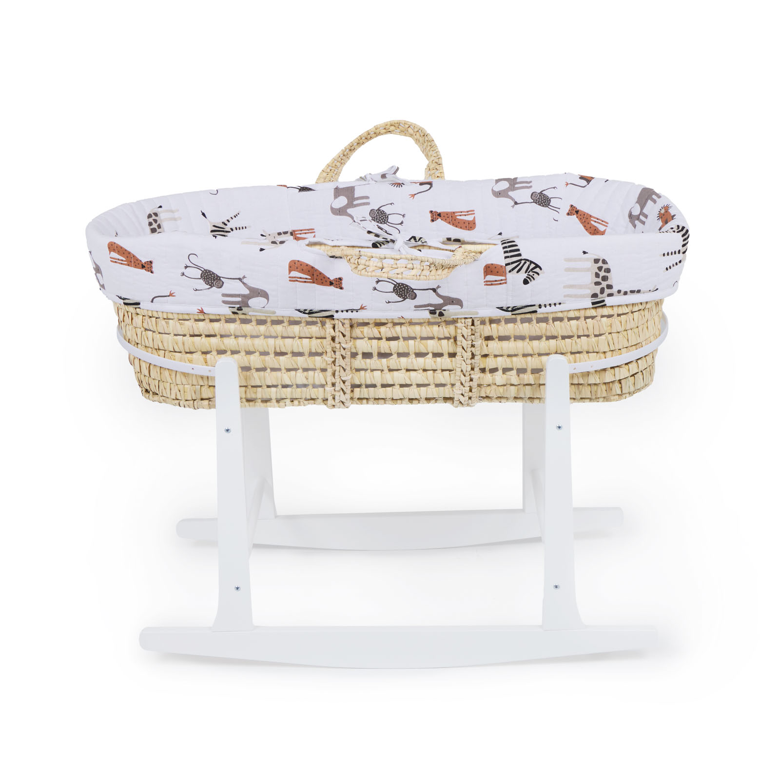 Quilted Palm Moses Basket Rocking Stand Animal Kingdom