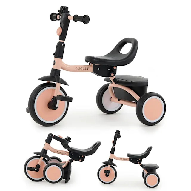 Puggle Folding Travel Trike - Peach (18 Months - 5 Years)