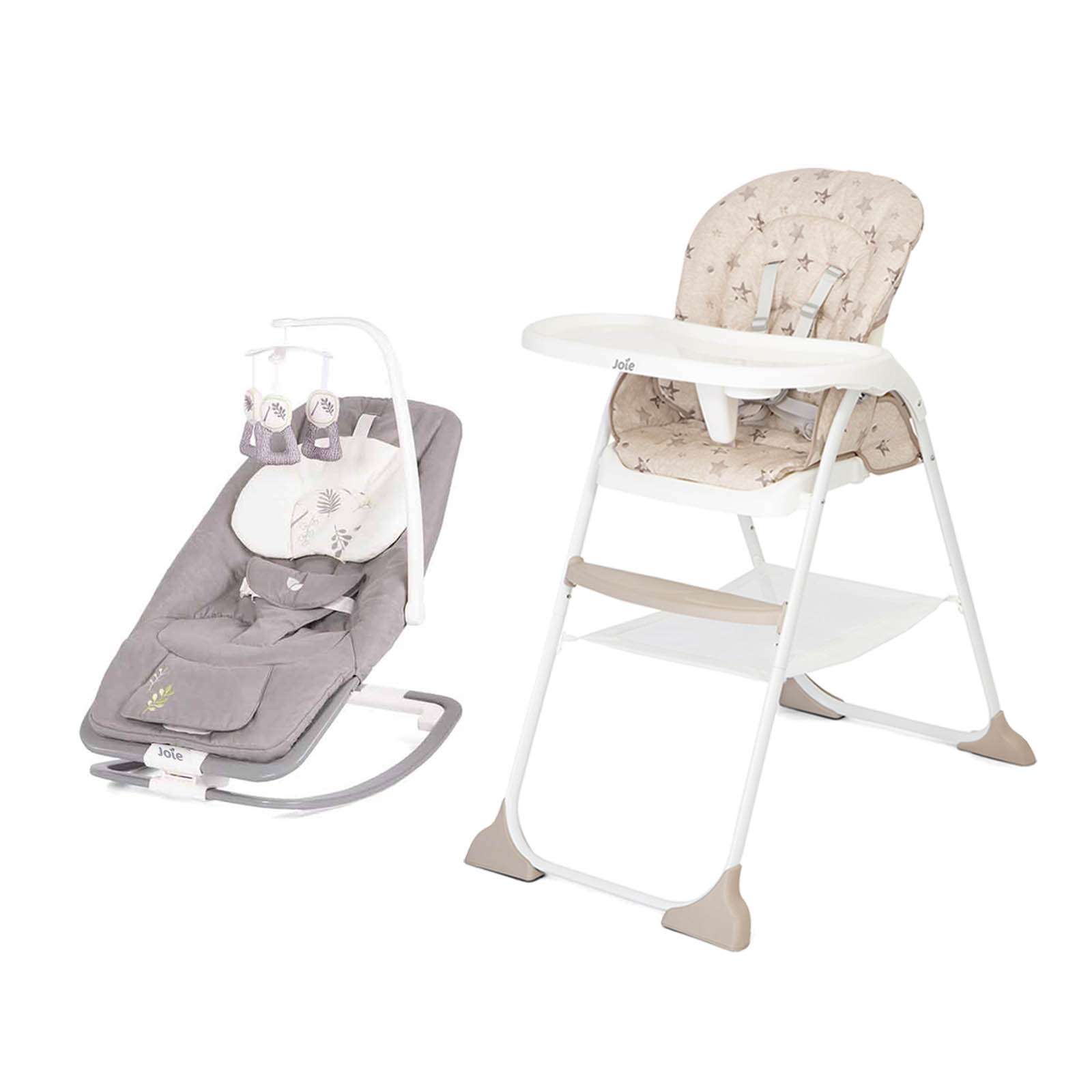 Dreamer Bouncer & Mimzy Snacker Highchair Fern Cosmo