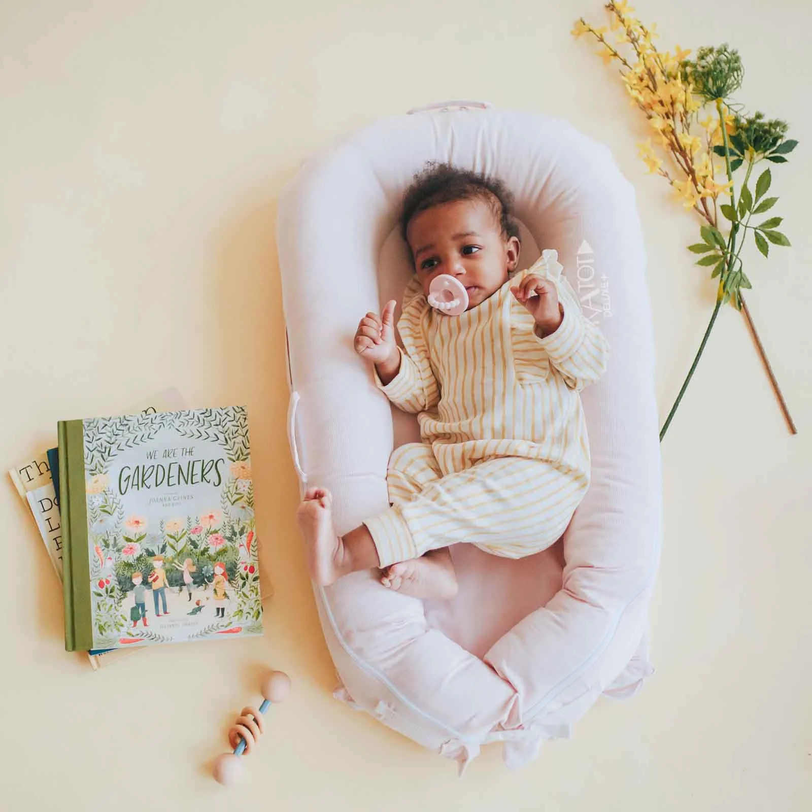 DockATot Deluxe+ Dock – Sand Chambray | The Nursery Store
