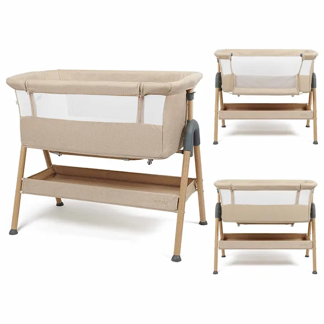 Puggle Dreamy Bedside Crib - Cashmere
