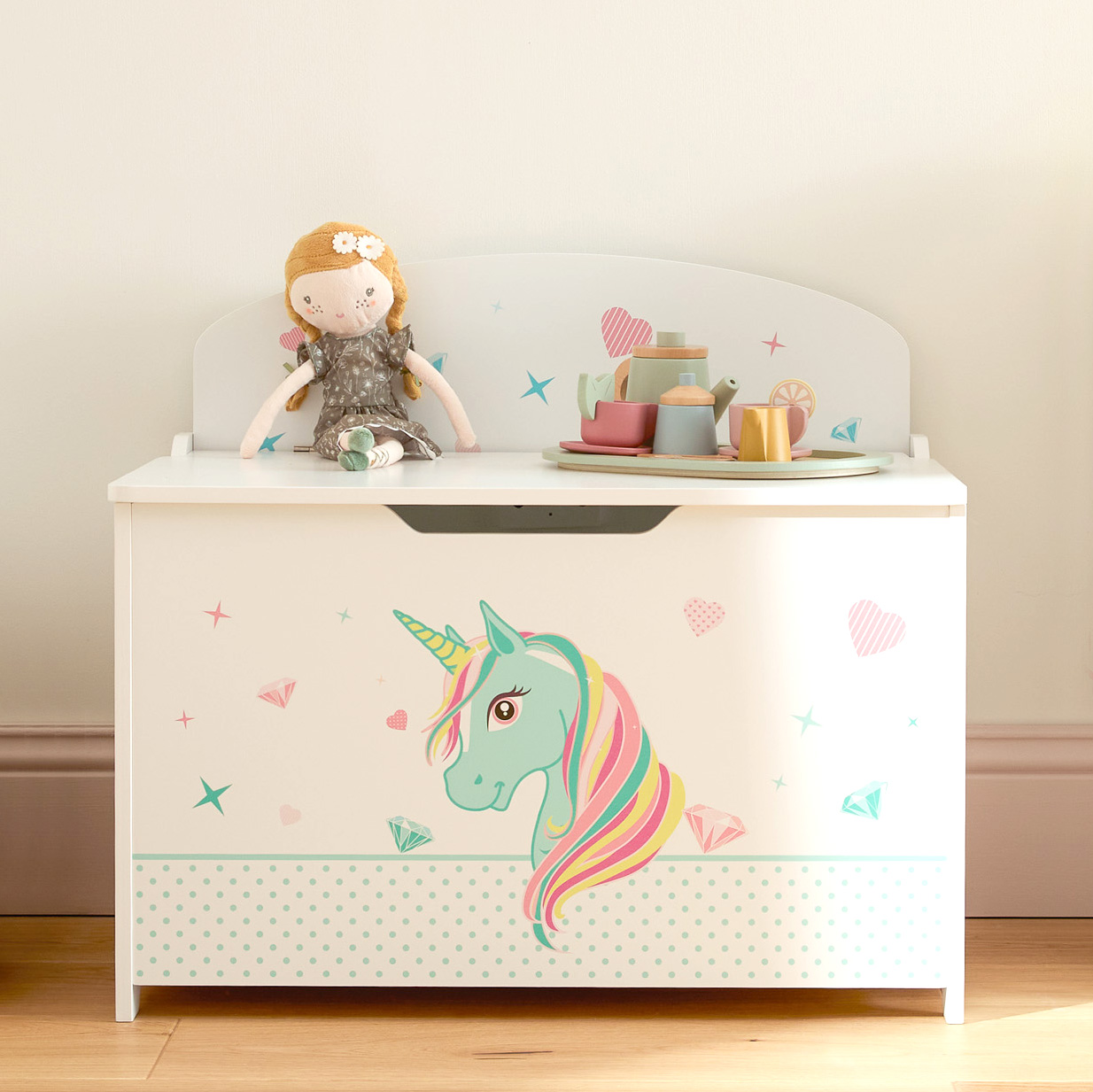 Puggle Unicorn Toy Box Multi The Nursery Store