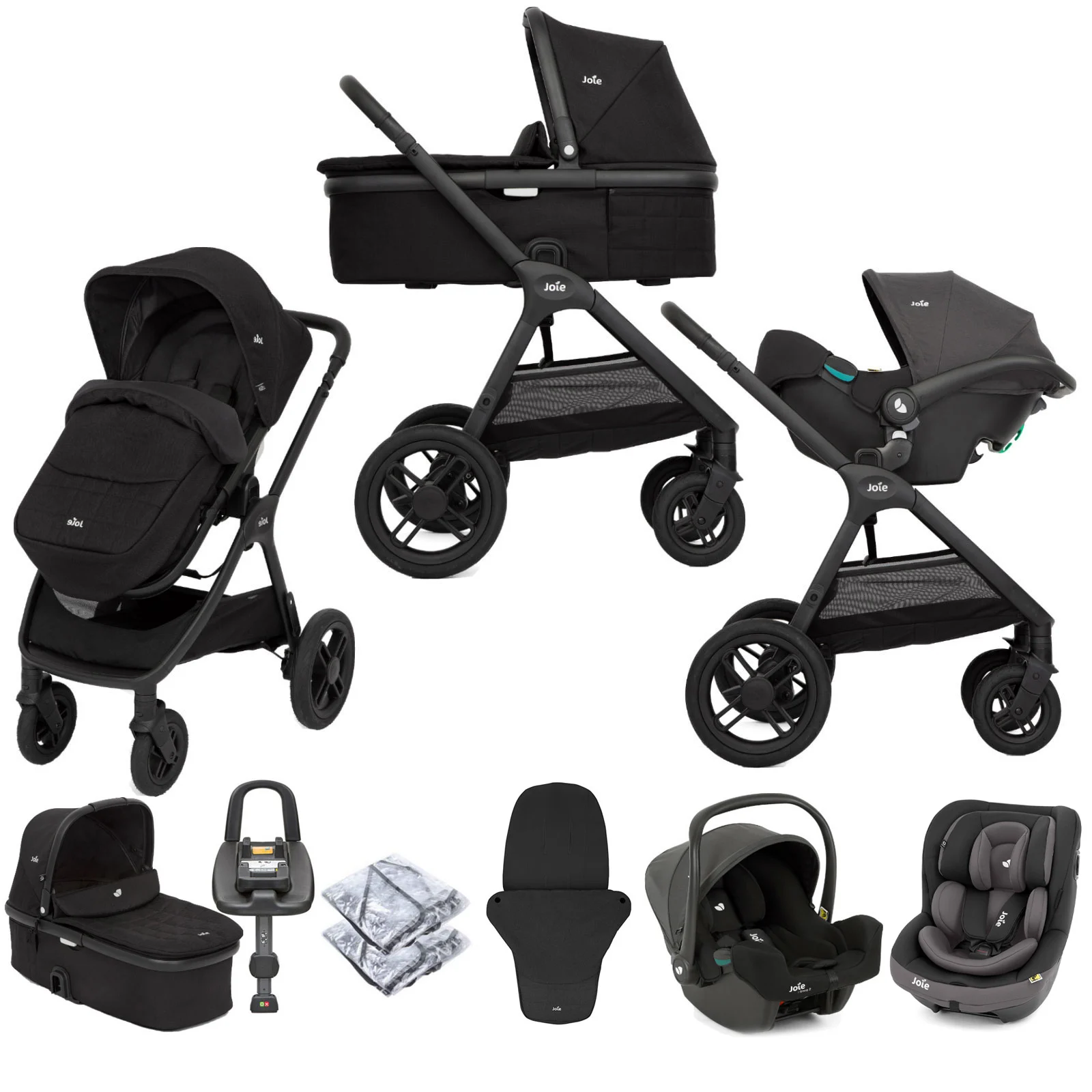 Joie Honour Pushchair Travel System With Carrycot I venture Car Seat I base Advance Isofix Base Shale Shale