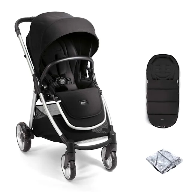 Mamas Papas Flip XT2 Pushchair with Footmuff Rain Cover Black The Nursery Store