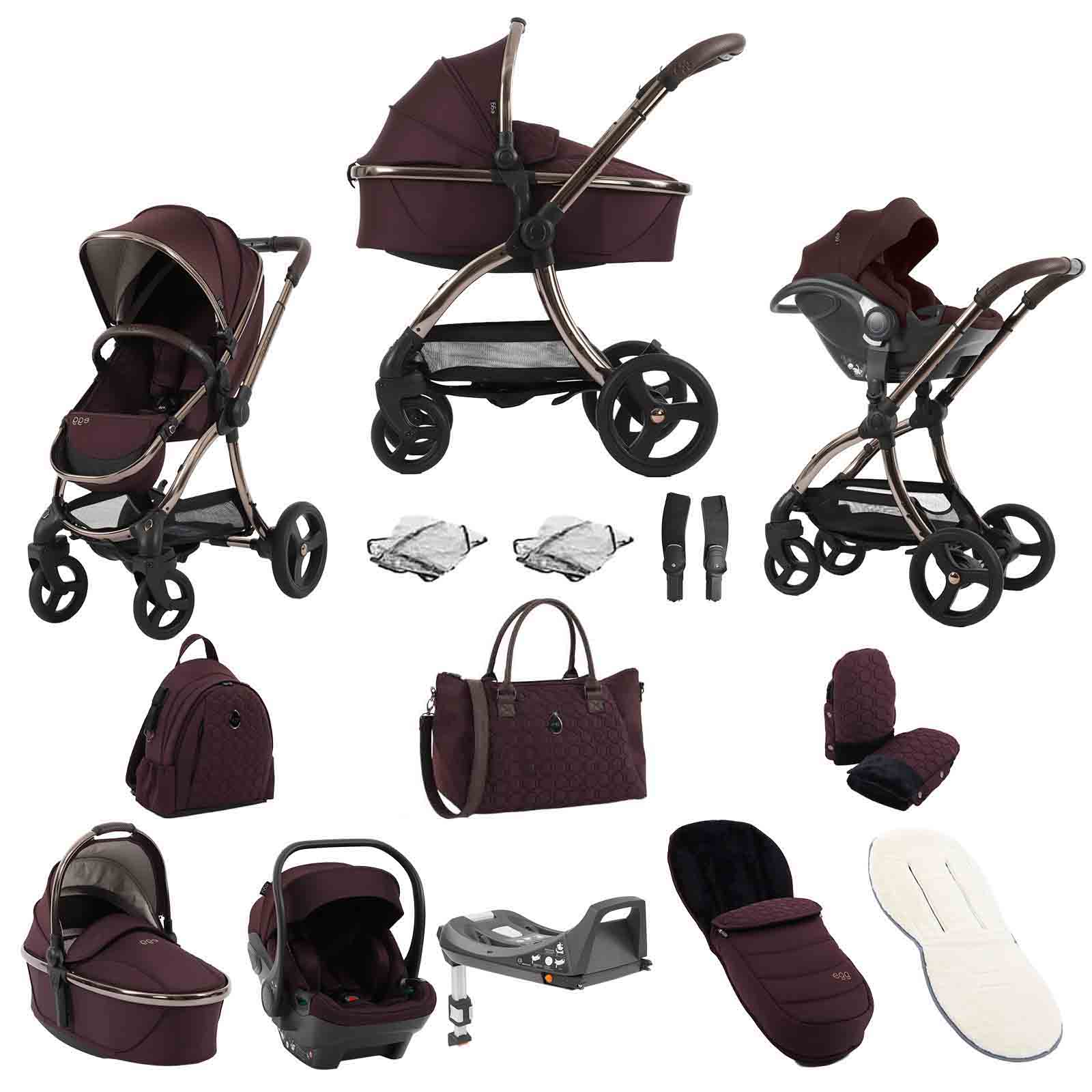BabyStyle egg3 3 1 Travel System 11 Piece Bundle Mulberry