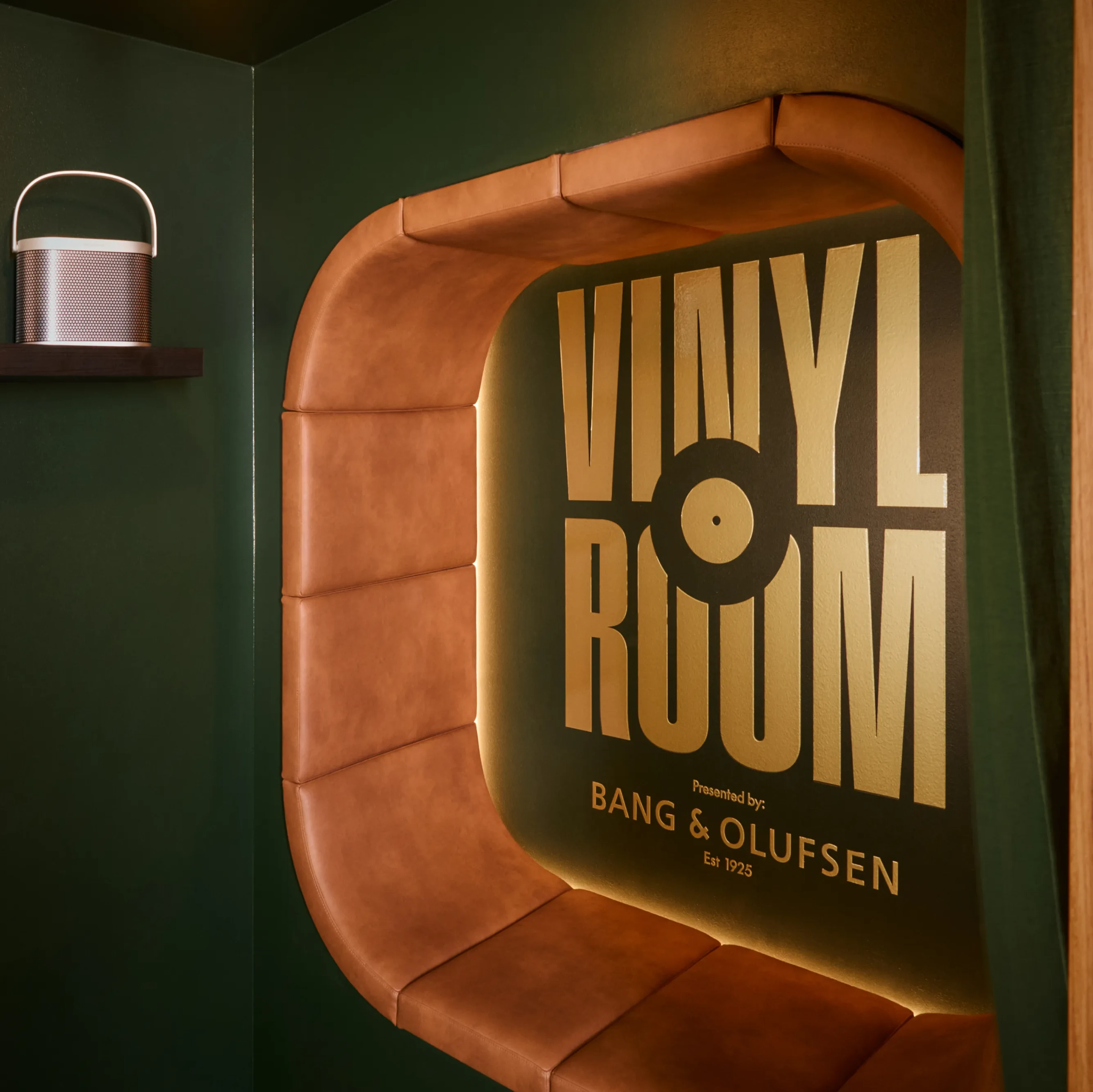 Image of cozy area inside the vinyl room lounge