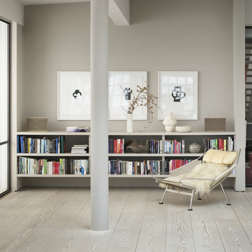 Two Beosound Level in Oak on a shelf