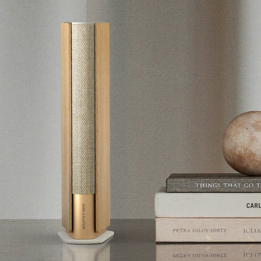  Bang & Olufsen Beosound Emerge Bookshelf Wi-Fi Speaker, Gold  Tone/Light Oak : Electronics