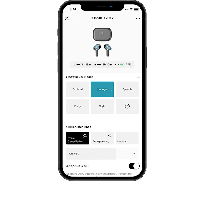 A screenshot of EX in the App