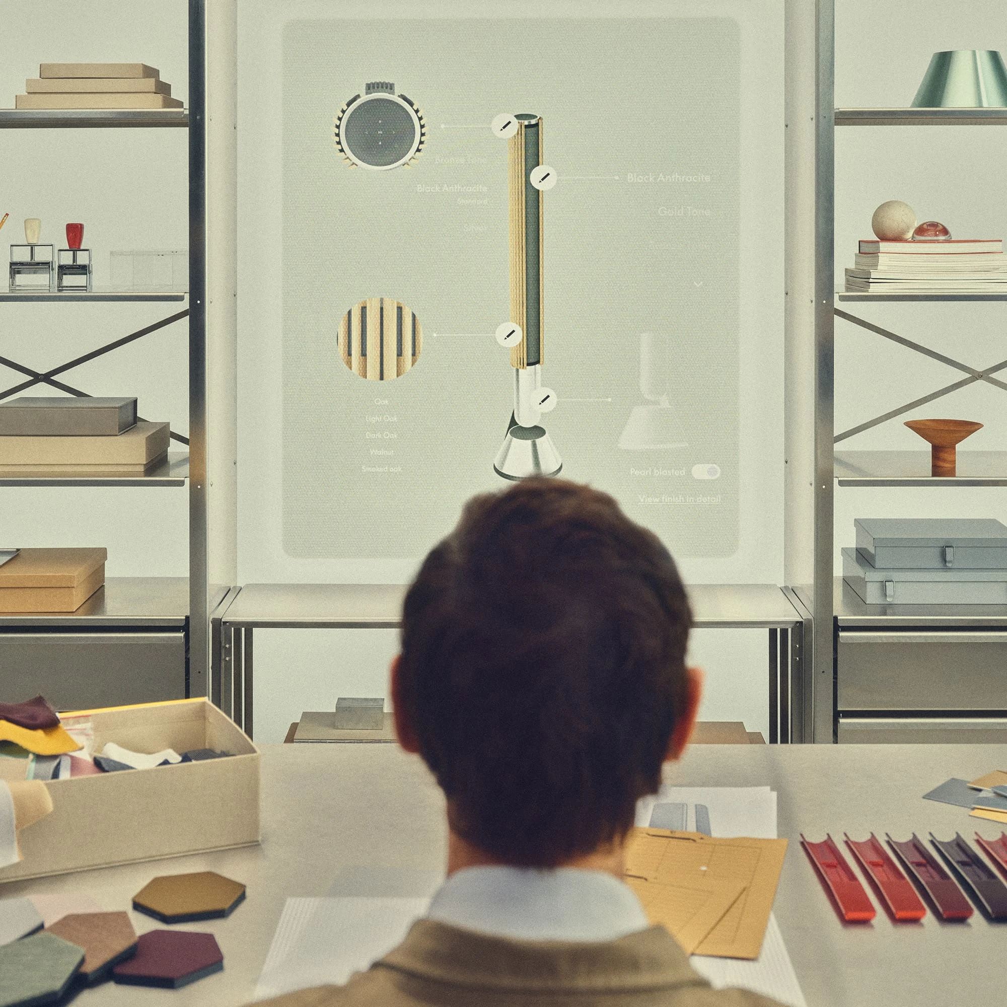 Person designing a B&O speaker