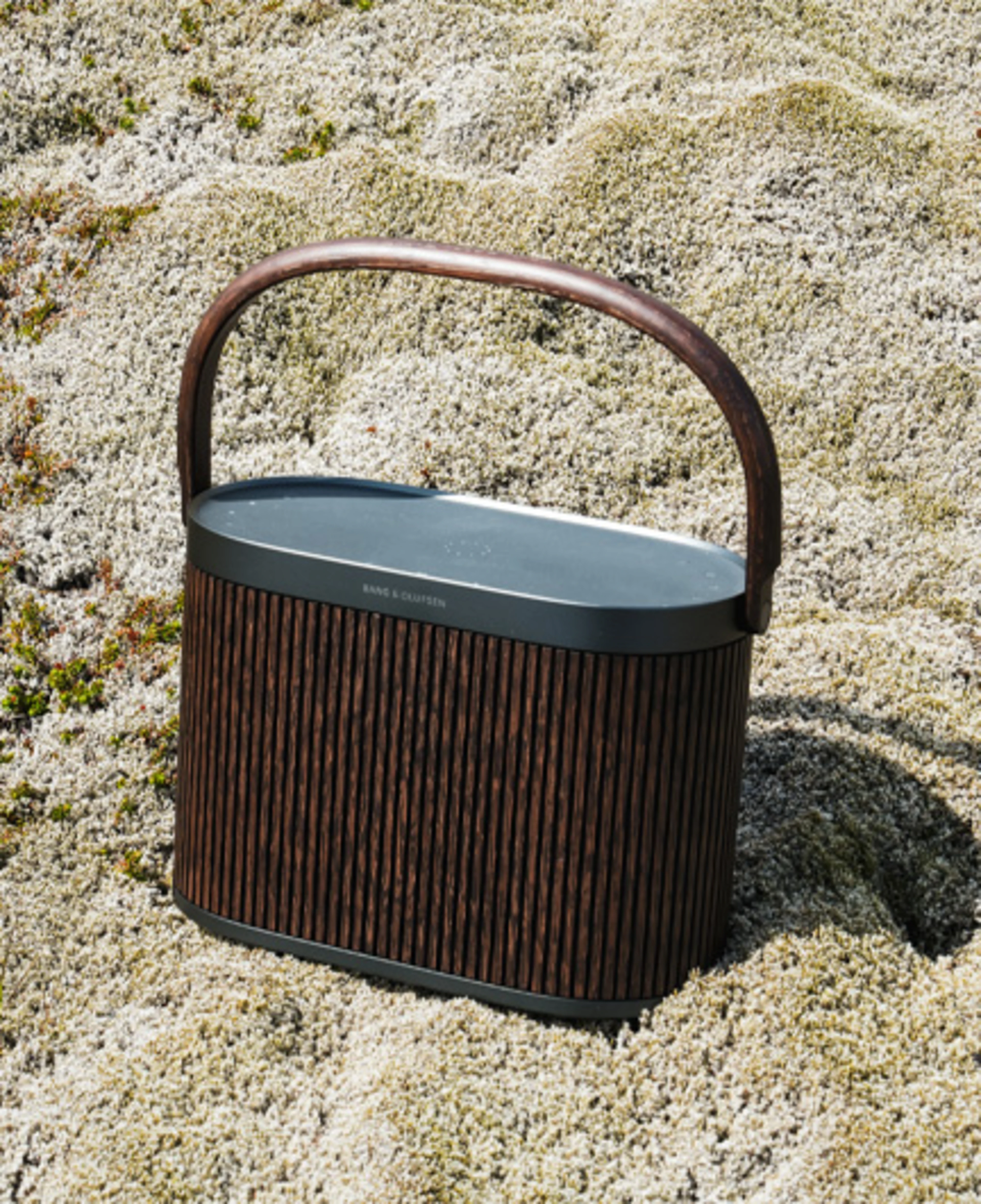 Image of Beosound A5 in Dark Oak outside