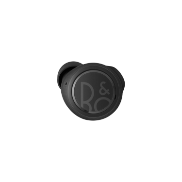Front View of black beoplay e8 sport left earbud