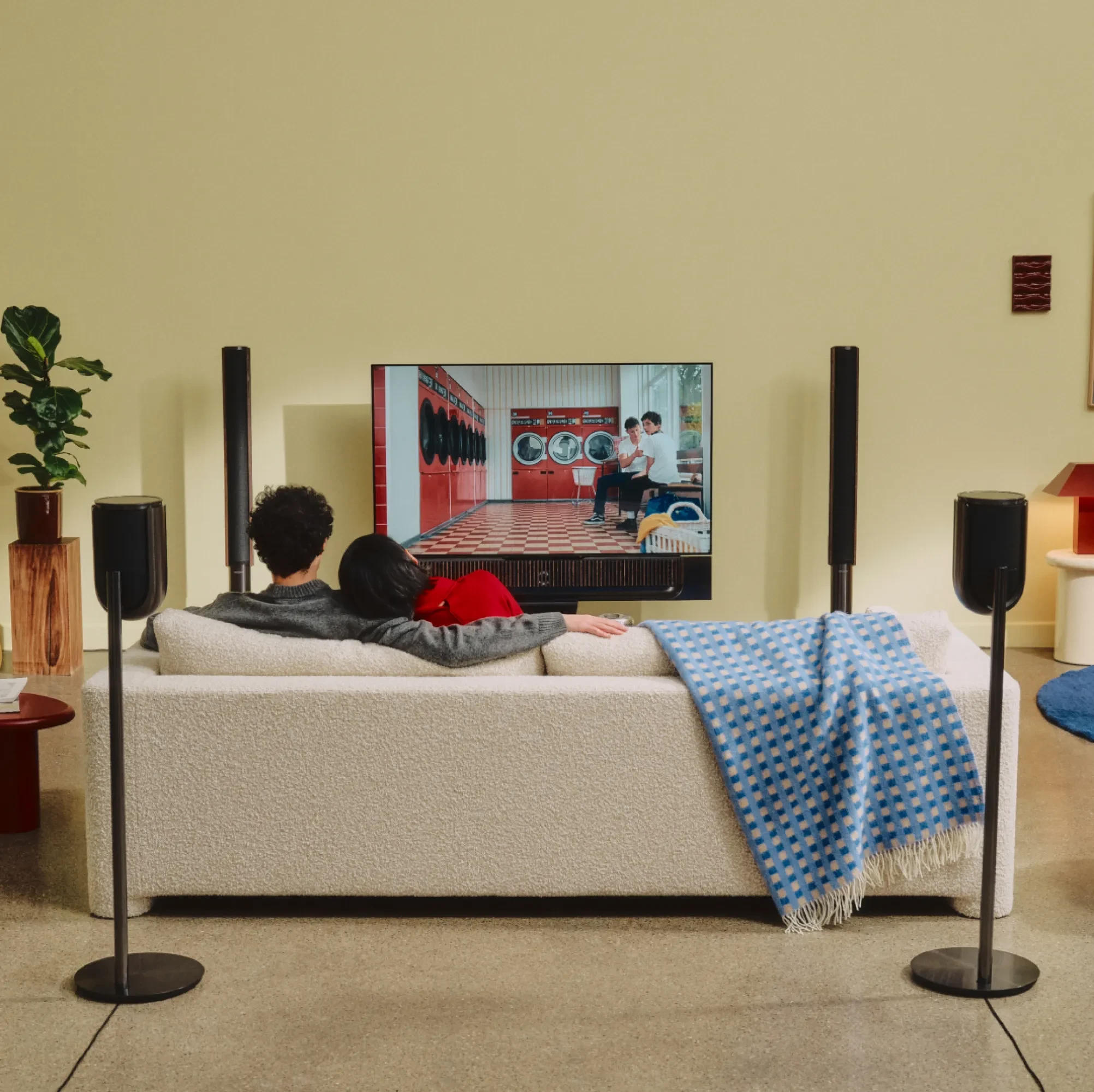 Image of home theater system including Beolab 8, Beolab 28 and Beovision Theatre