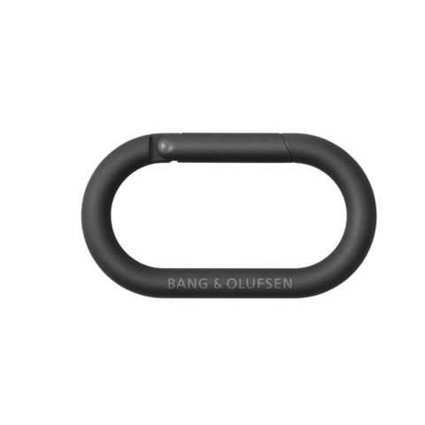 black carabiner in frontal view