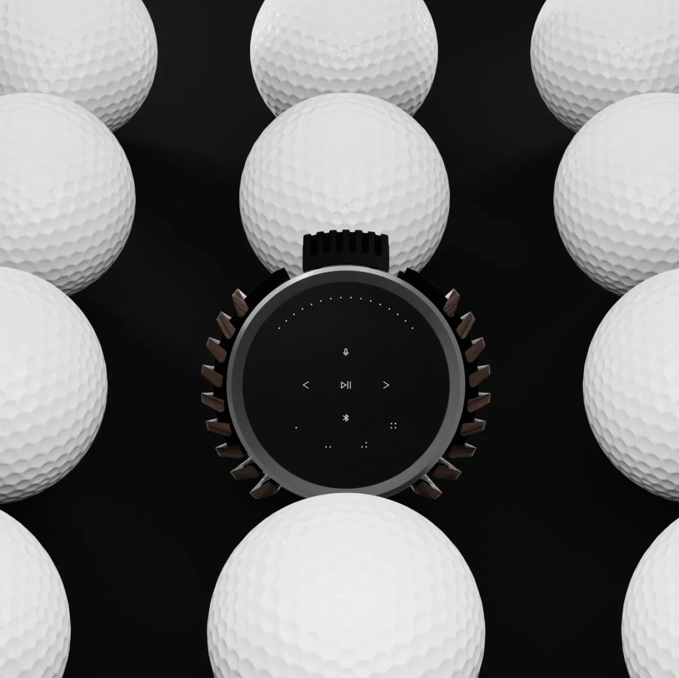 Enceinte Beolab 29 avec des balles de golf