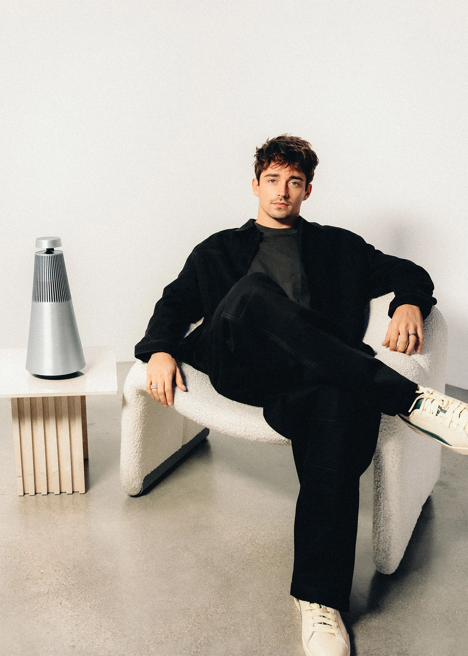 Charles Leclerc with Beoplay H100