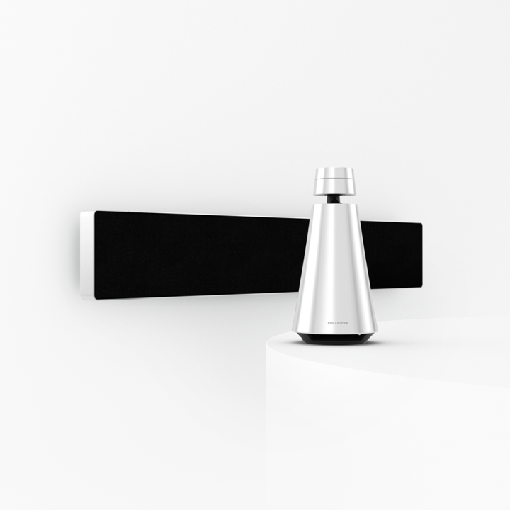 Beosound Stage and Beosound 1 in natural aluminium