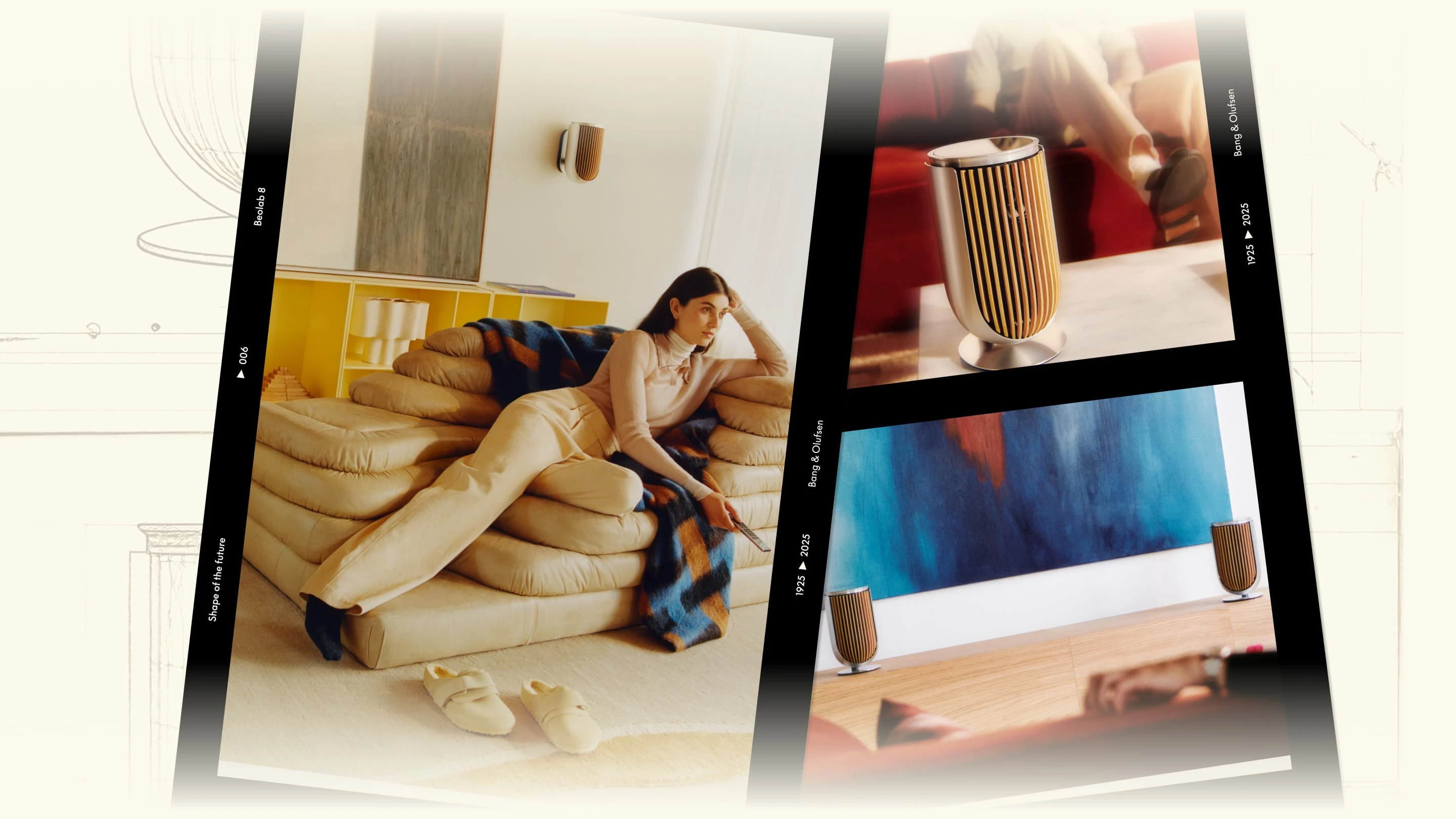 Featuring Beolab 8 in film strip style