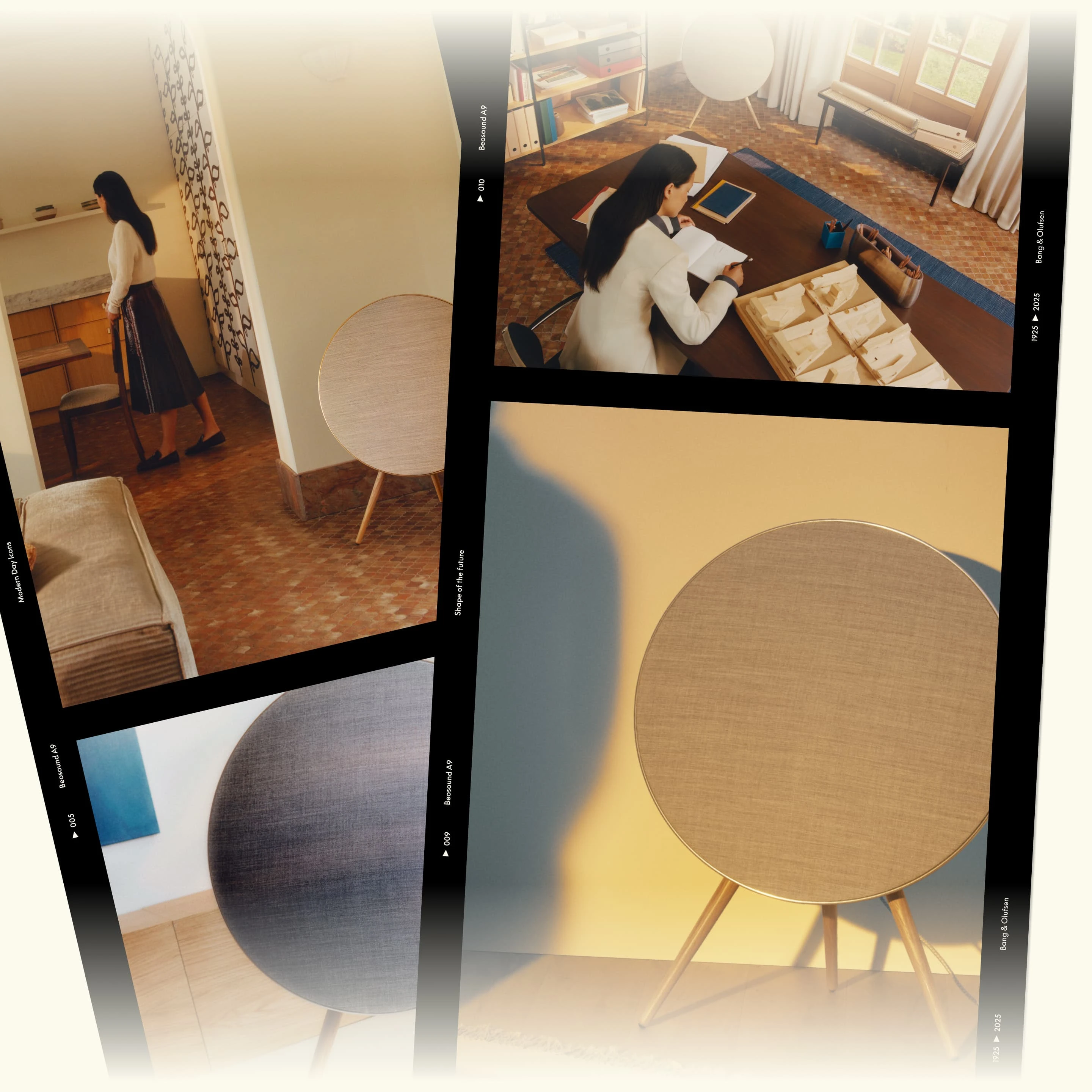 Featuring Beosound A9 in film strip style