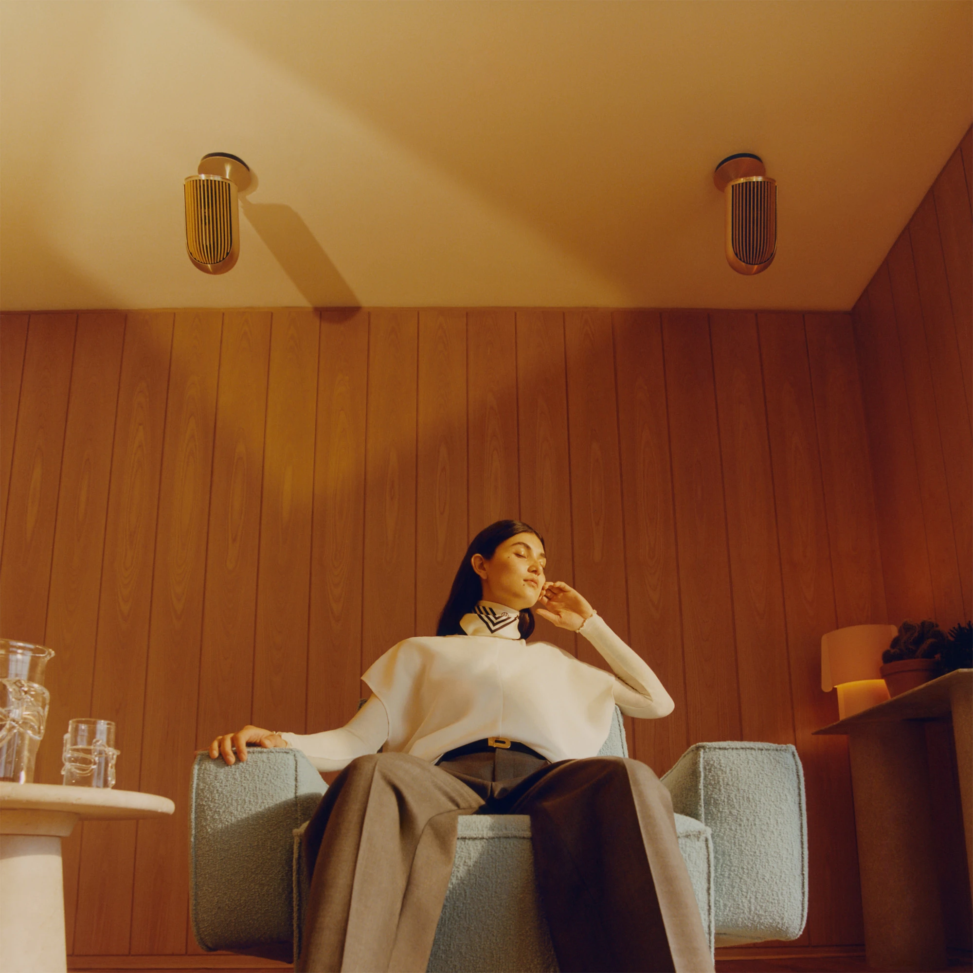 woman listening to music