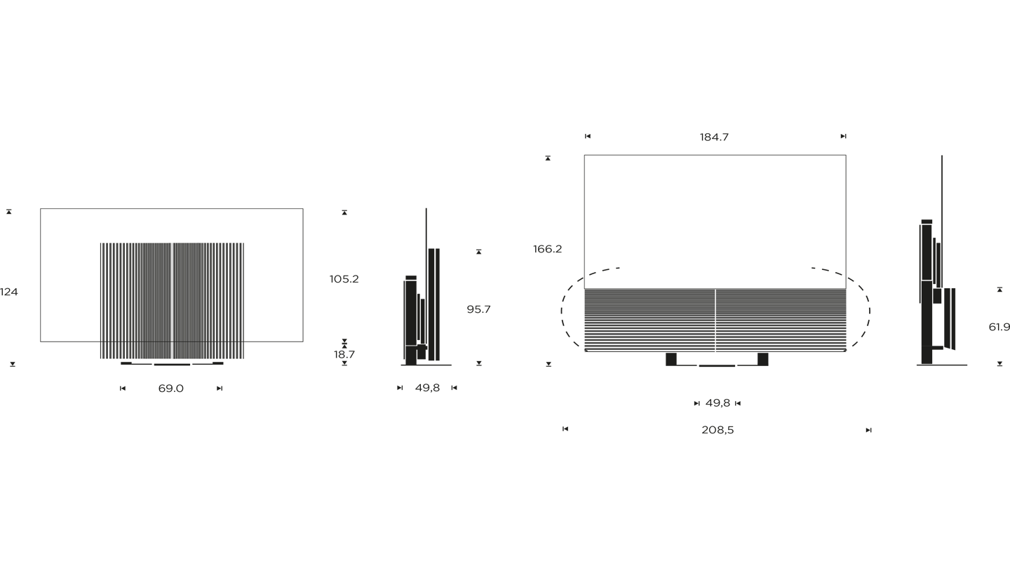 Beovision Harmony 83 dimension drawings motorised floor standing
