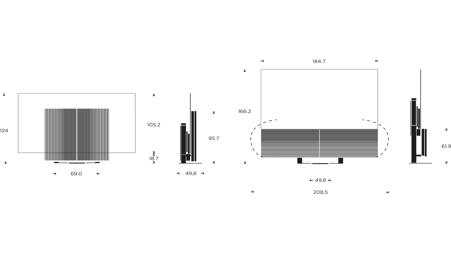 Beovision Harmony 83 dimension drawings motorised floor standing