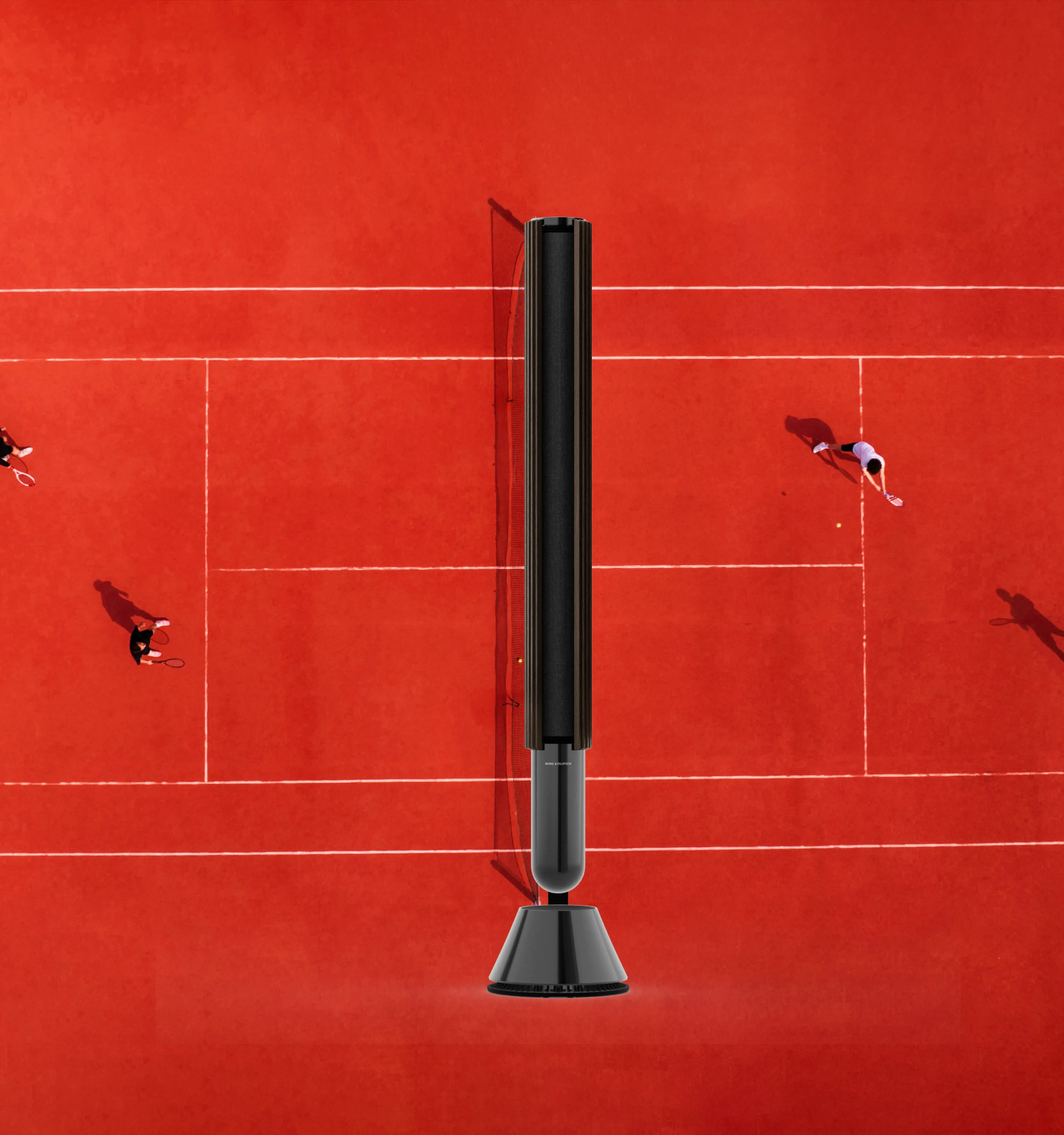 Beolab 28 on a tennis court with tennis players