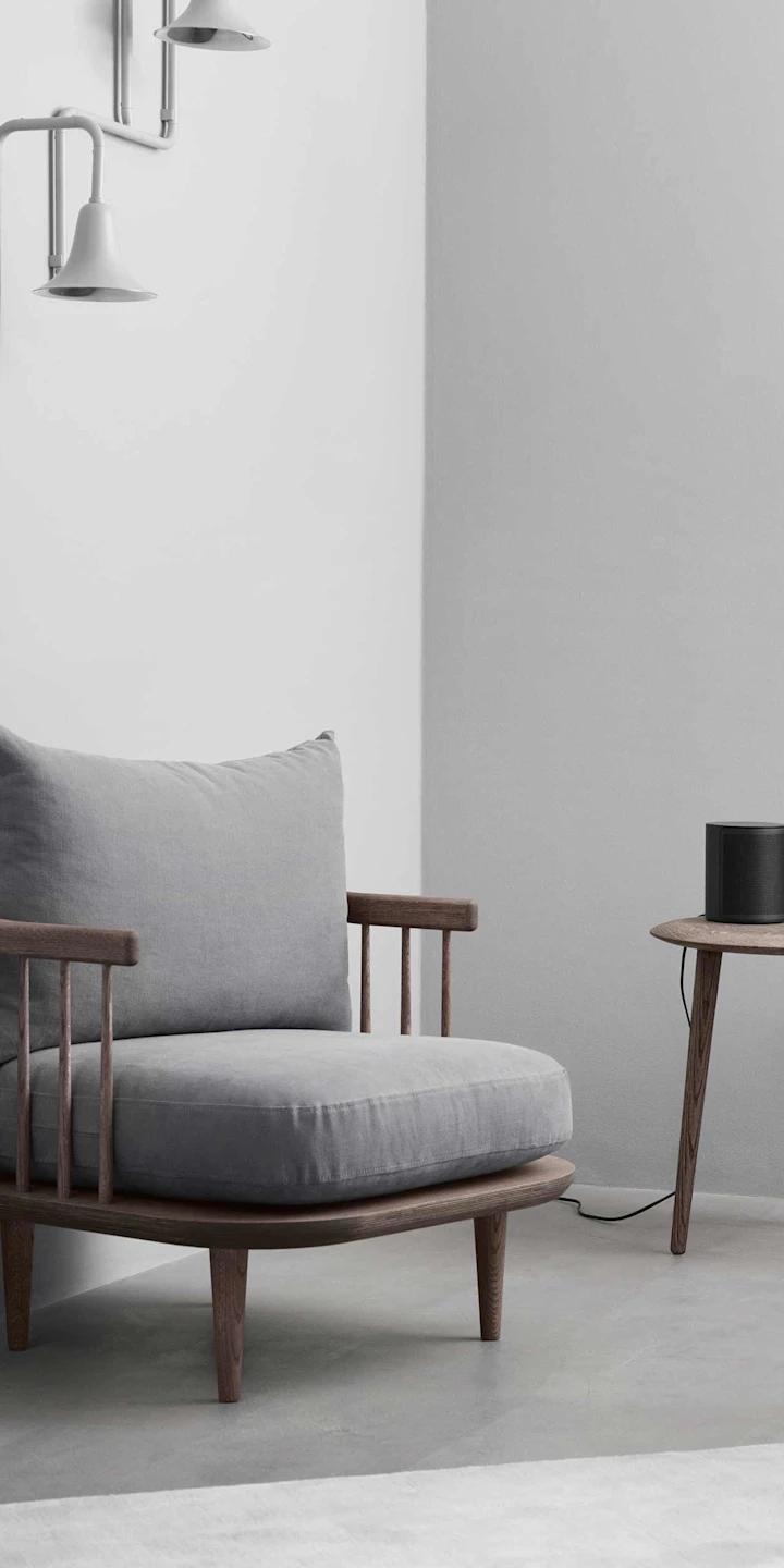 Beoplay M3 speakers on wooden table living room