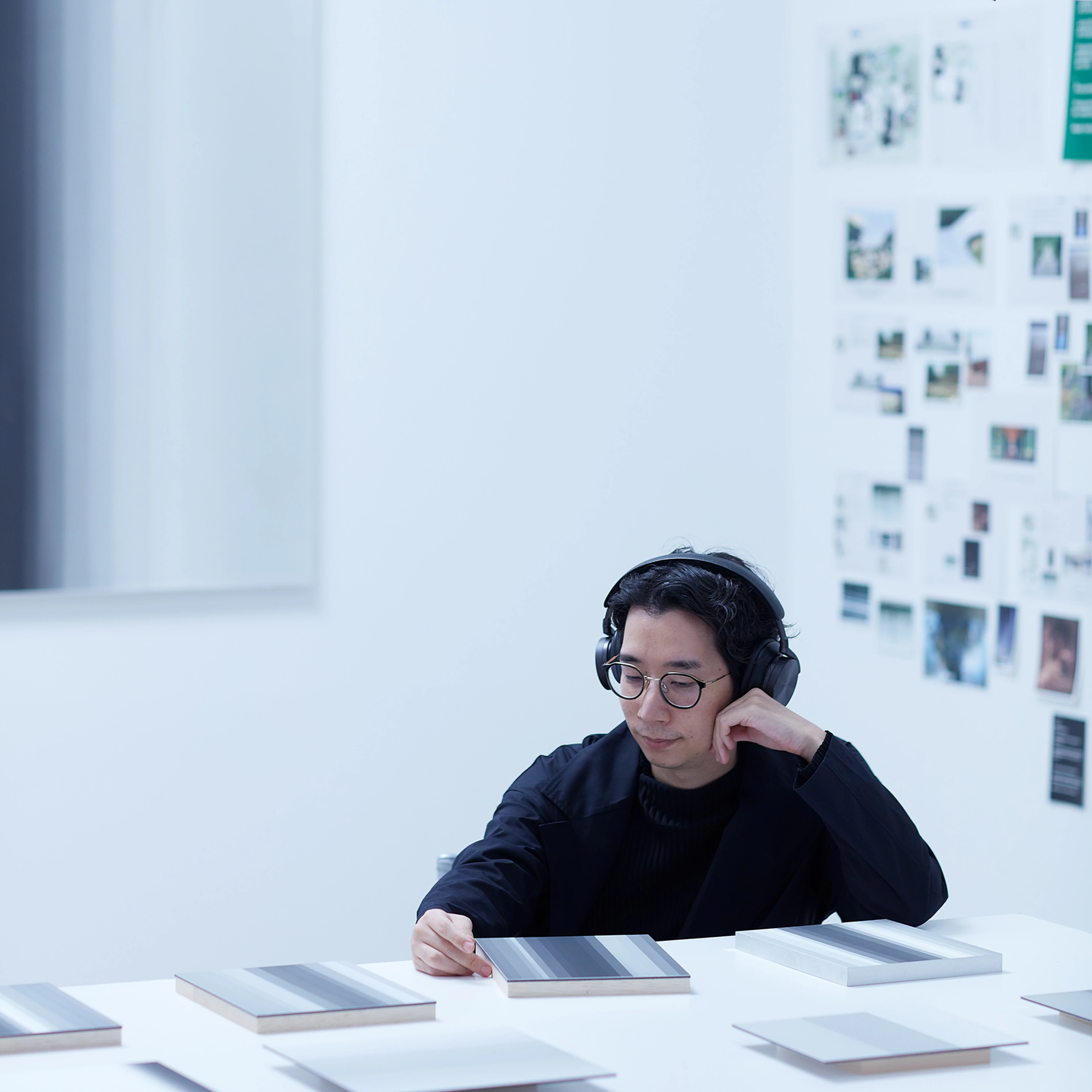 Person wearing headphones