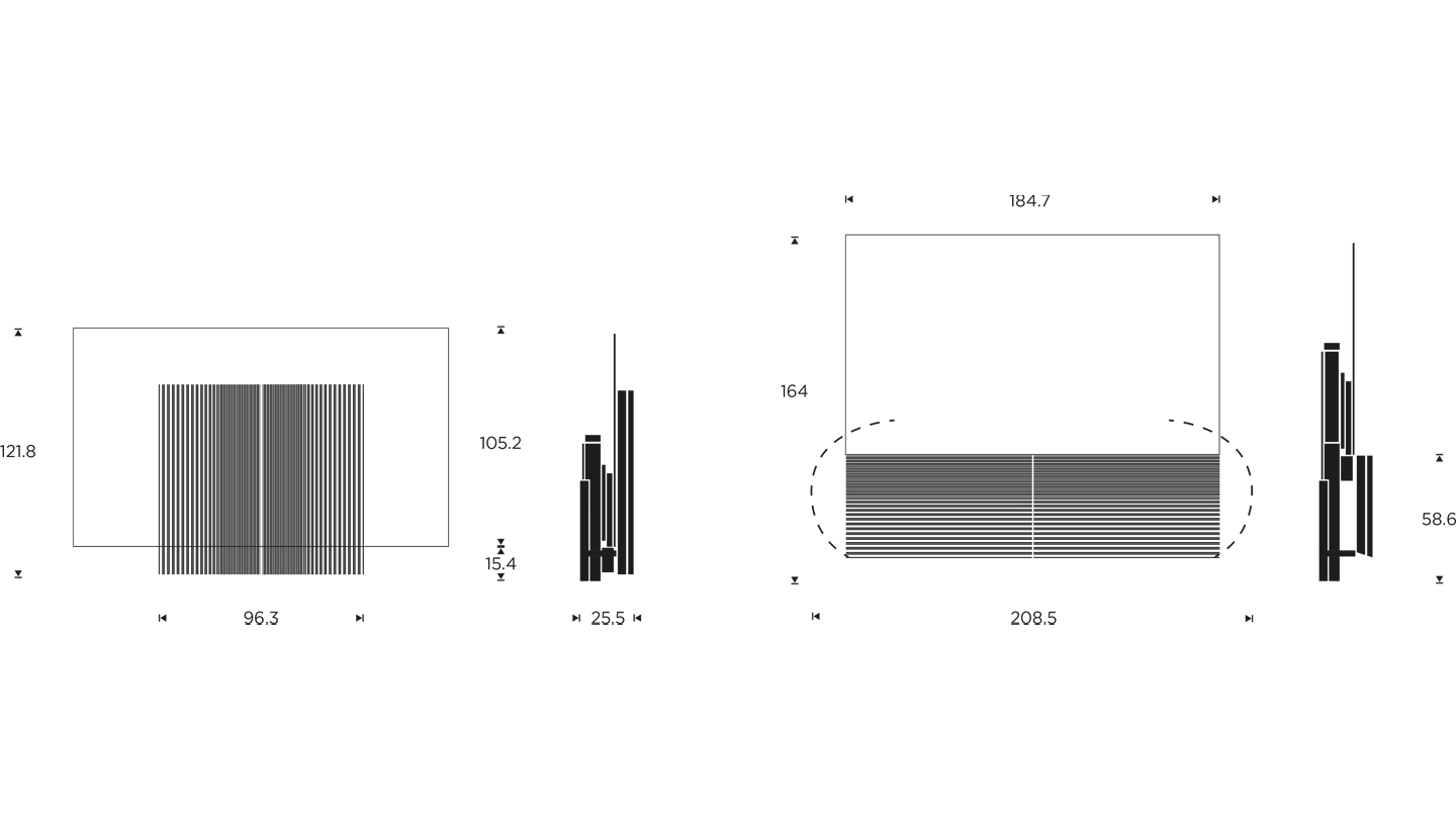 Beovision Harmony 83 dimension drawings wall bracket