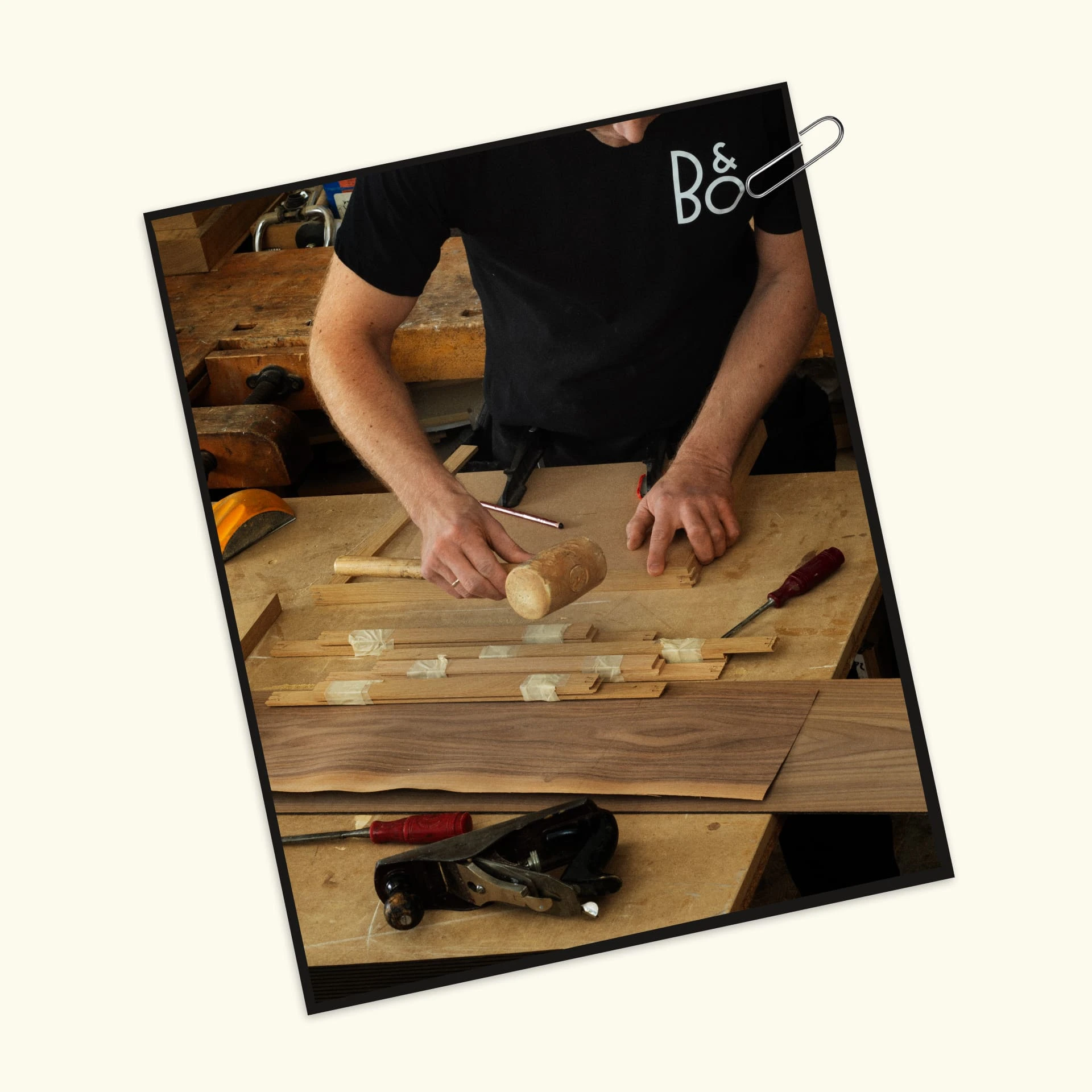 Person doing some wood word
