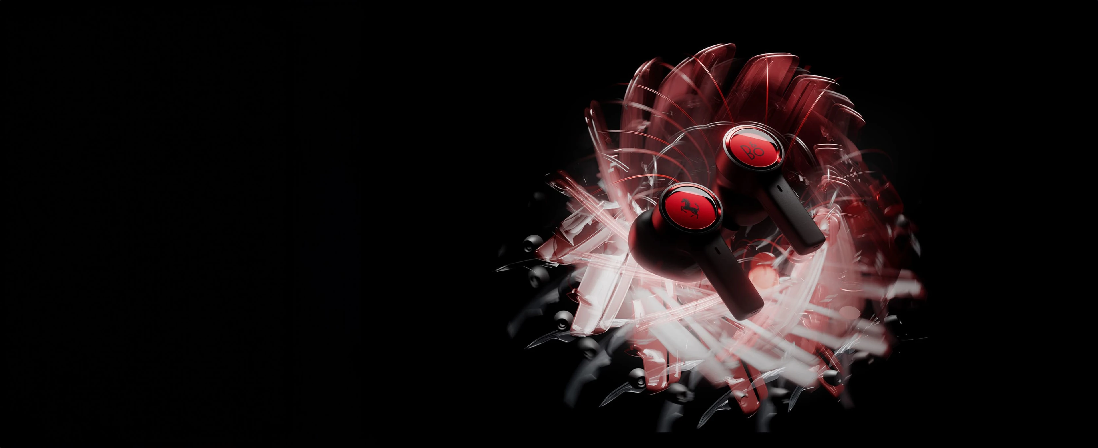 Beoplay EX Ferrari Edition case and earbuds