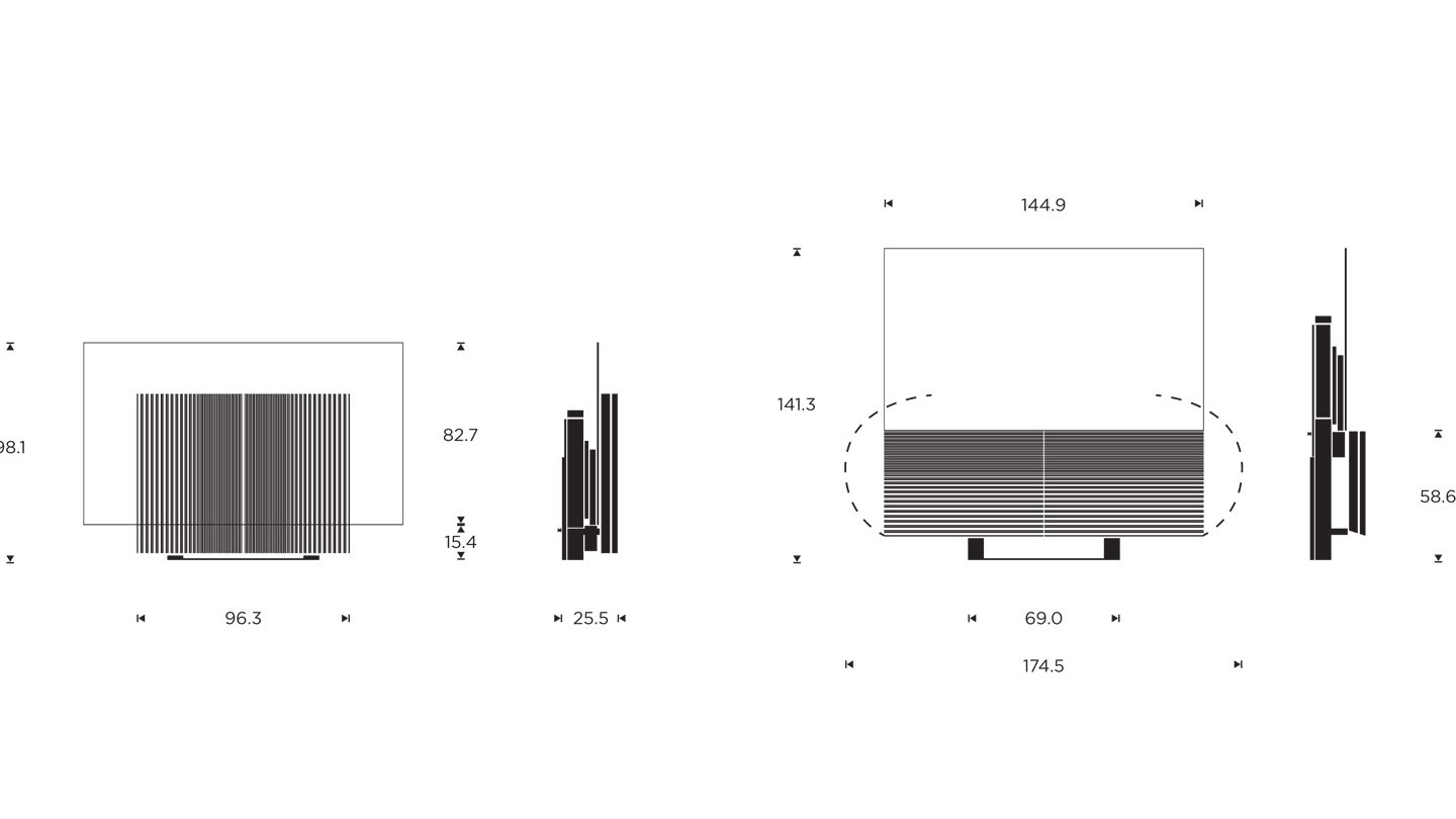 Beovision Harmony Dimension Drawings