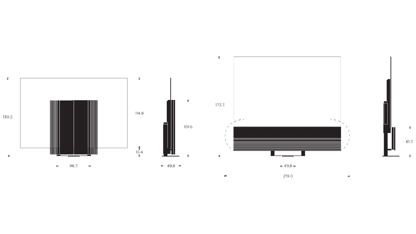 Beovision Harmony 88 dimension drawings motorised floor standing