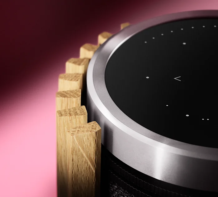 Detail shot of the UI panel of Beolab 28