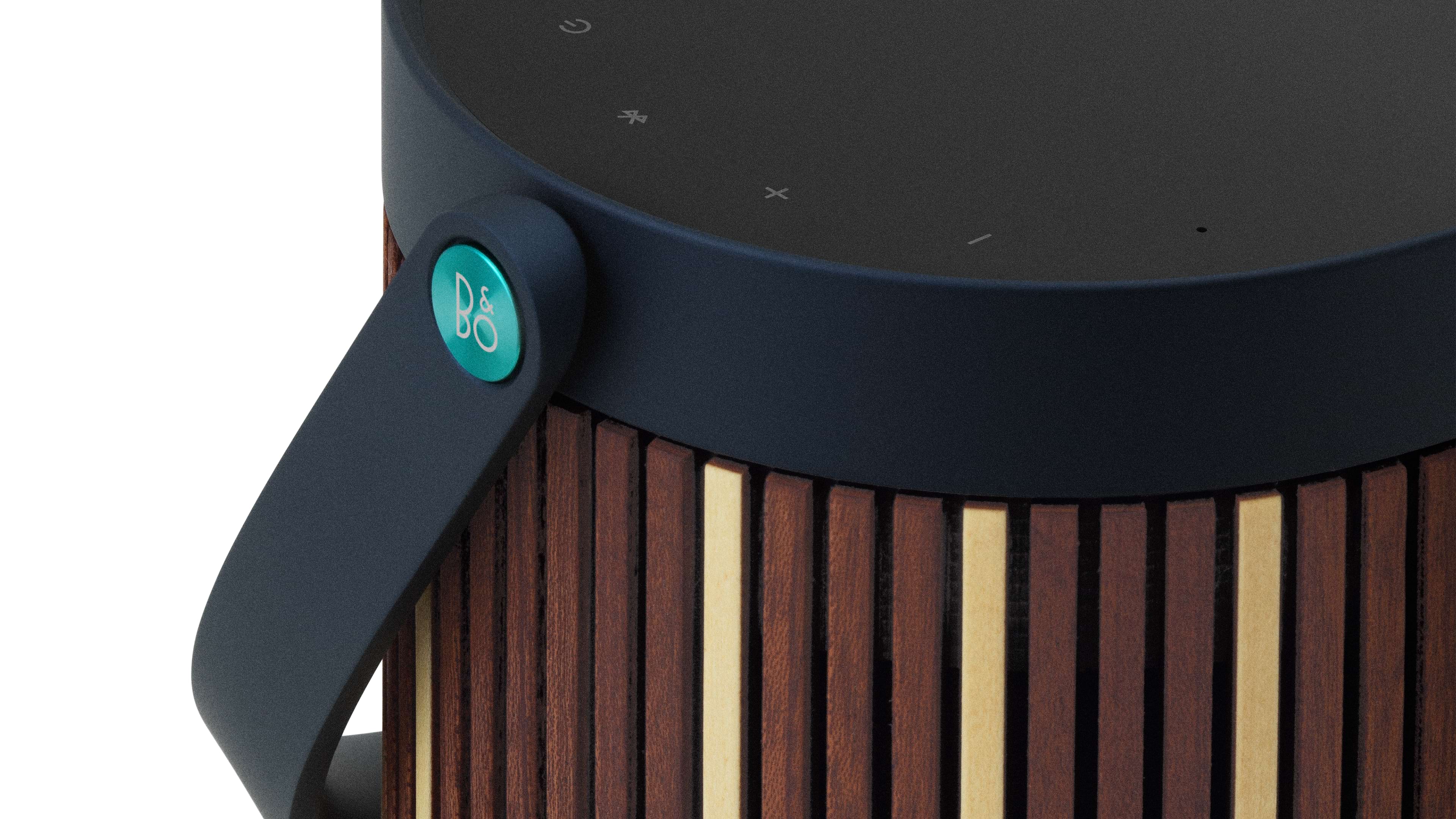 Beosound A5 Riva edition's button options and details on handle