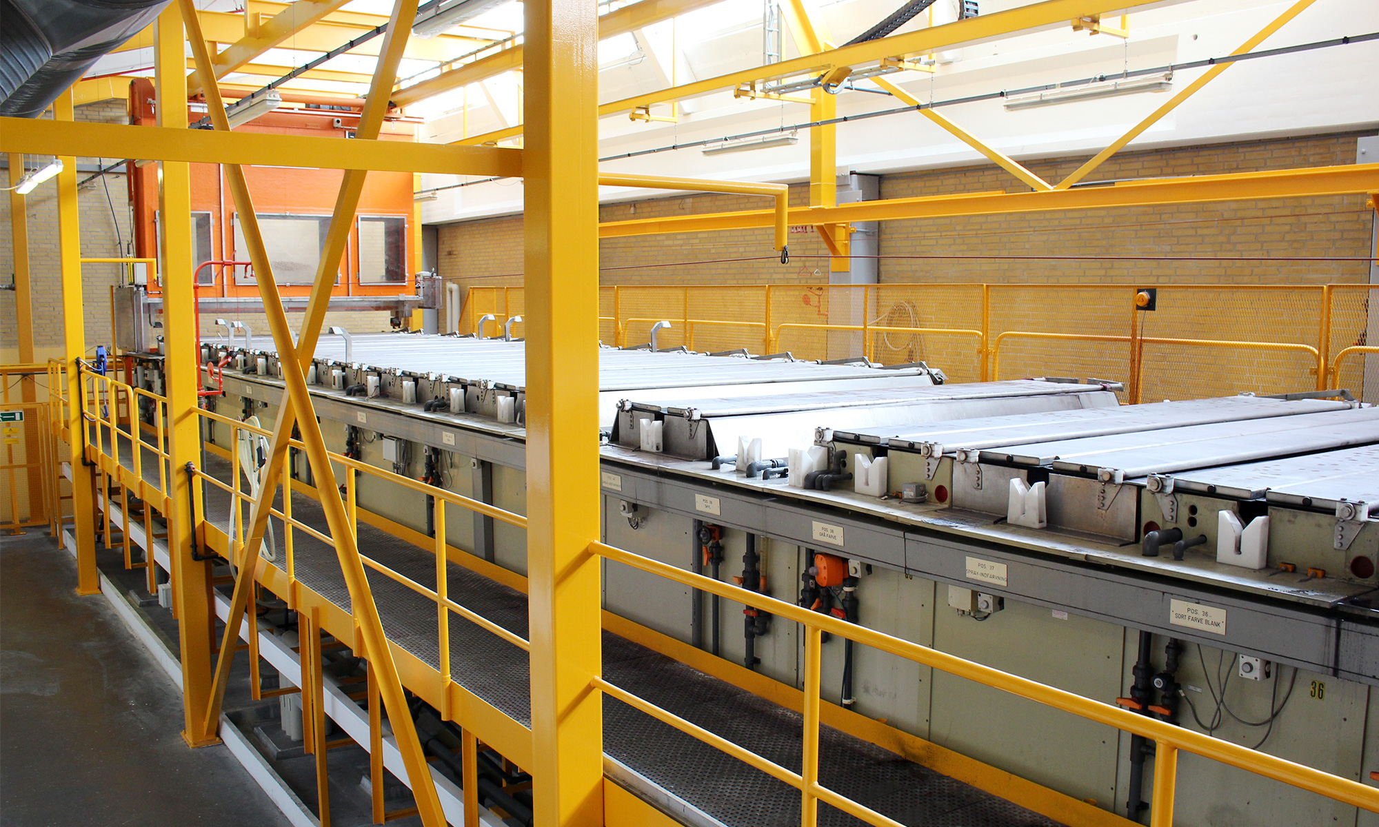 Aluminium baths in the bang and Olufsen factory in Struer Denmark