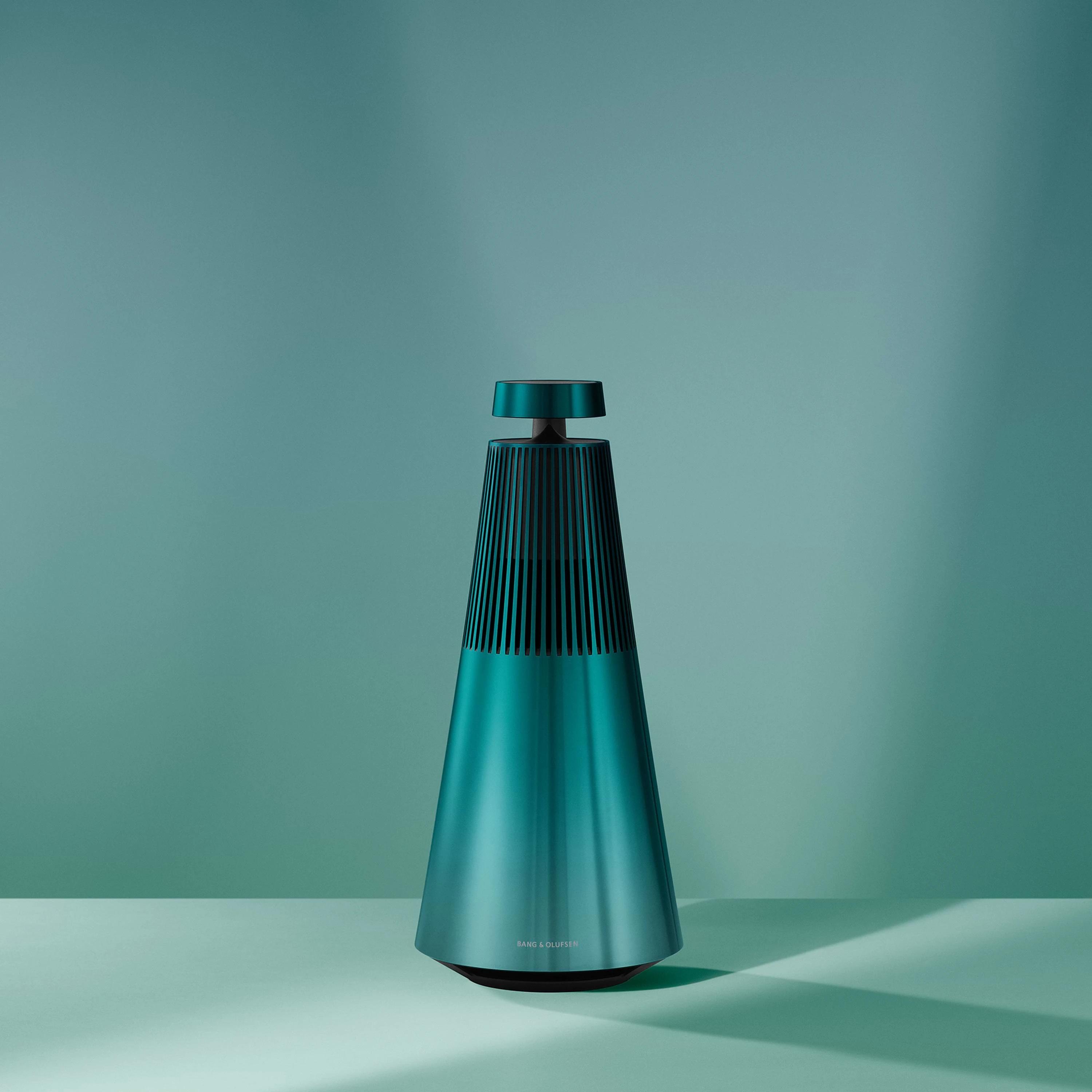 Image of Beosound 2 speaker in the colour Northern Sky Turquoise