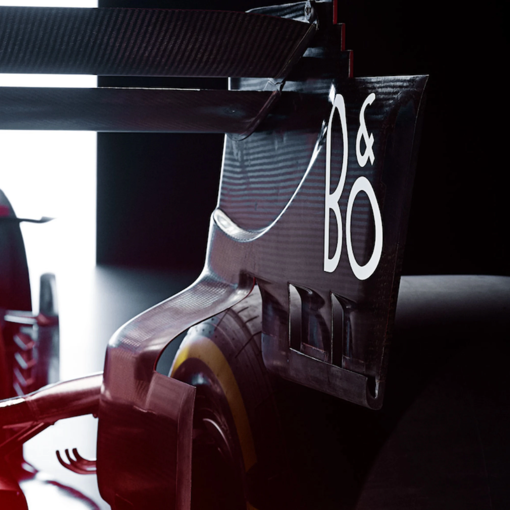 Ferrari backplate with B&O logo